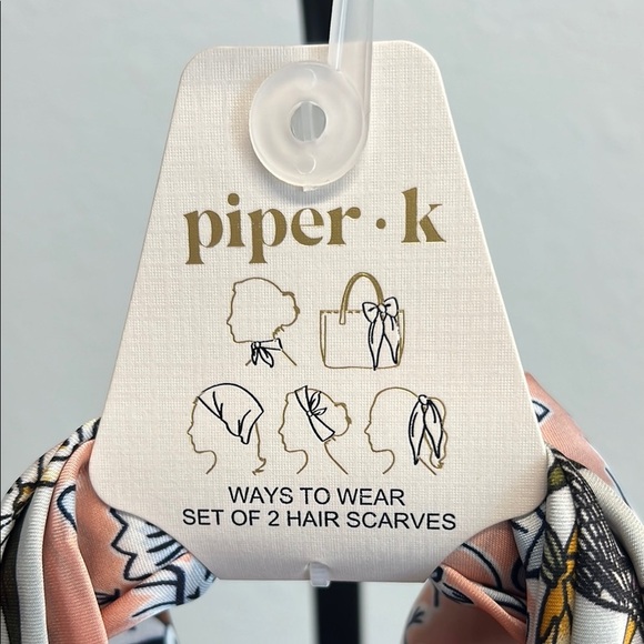 Piper Floral Scarves | Peach & Cream - Picture 5 of 5